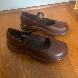 Dansko brown platform Mary Jane’s